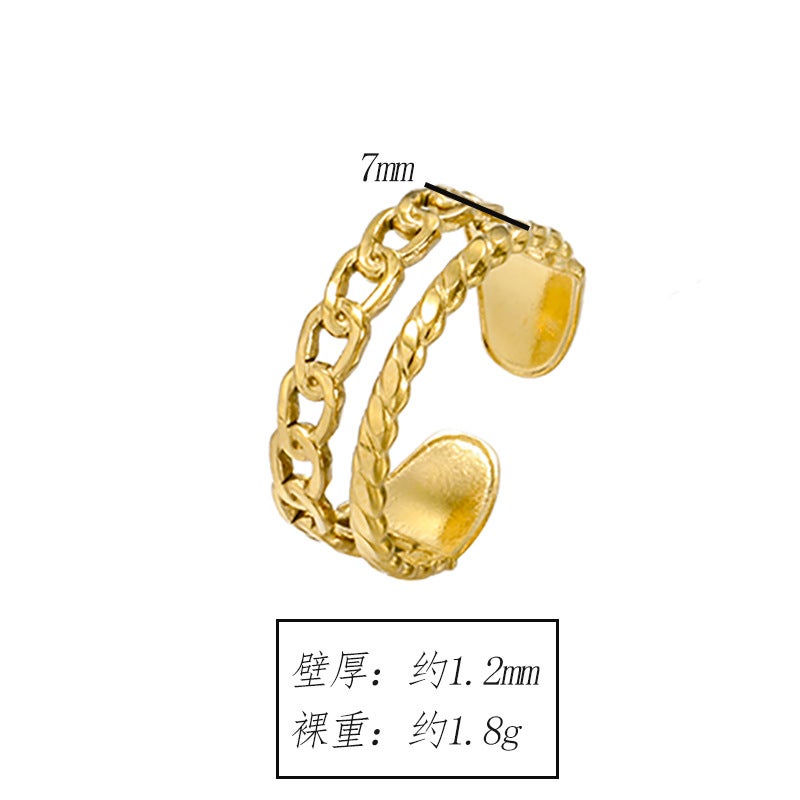 Titanium Steel Ring Style Open Hollow Non-Fading Women'S Ring Niche Jewelry Ring Stainless Steel Ring - Image 1